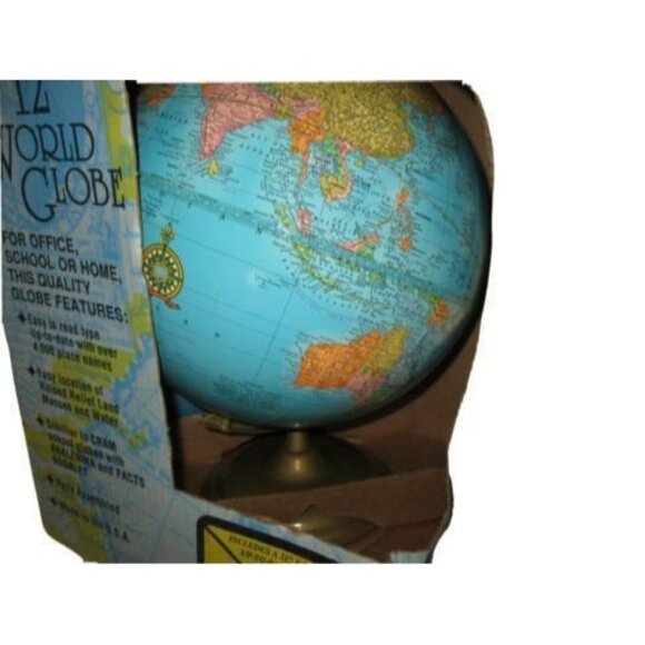 Blue Ocean 12in. Tabletop Globe, Champagne Base - Picture 3 of 5